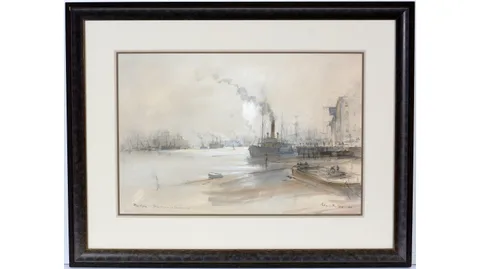 Cecil Peter Knox, The Tyne, The Ferry at Low Water, watercolour