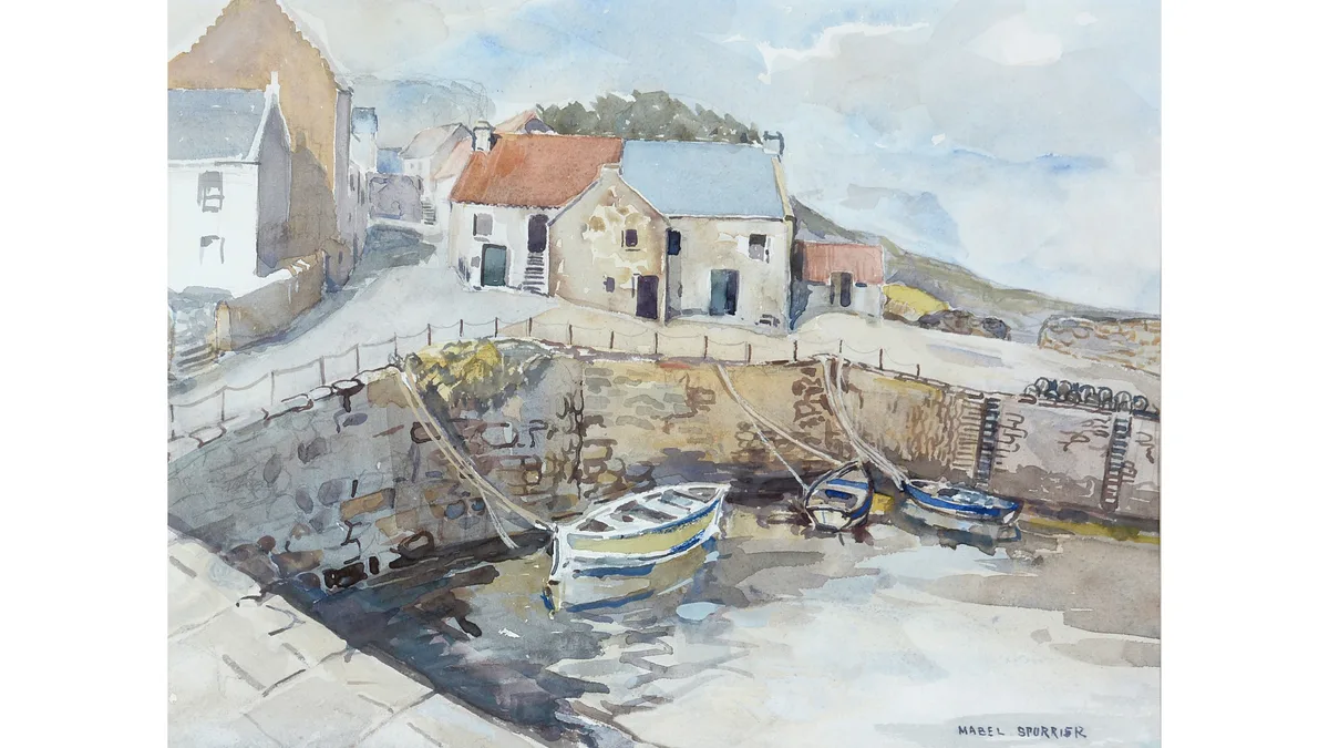 Highland Harbour by Mabel Annie Spurrier, watercolour, sold Jan 2023