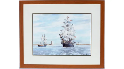 Ron Thornton, Safe Harbour, watercolour