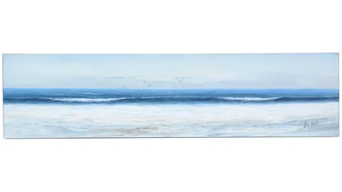 Roger Vilamont, Shimmering Panoramic Seascape, acrylic on box canvas