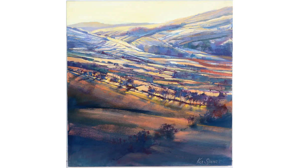 Ken Spencer, Cultivation Strips Ingram, oil on box canvas