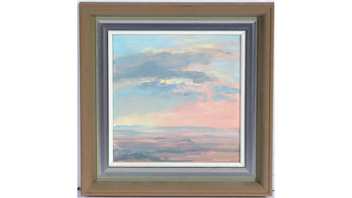 John Osborne, Evening Sky, Wiltshire, oil on board