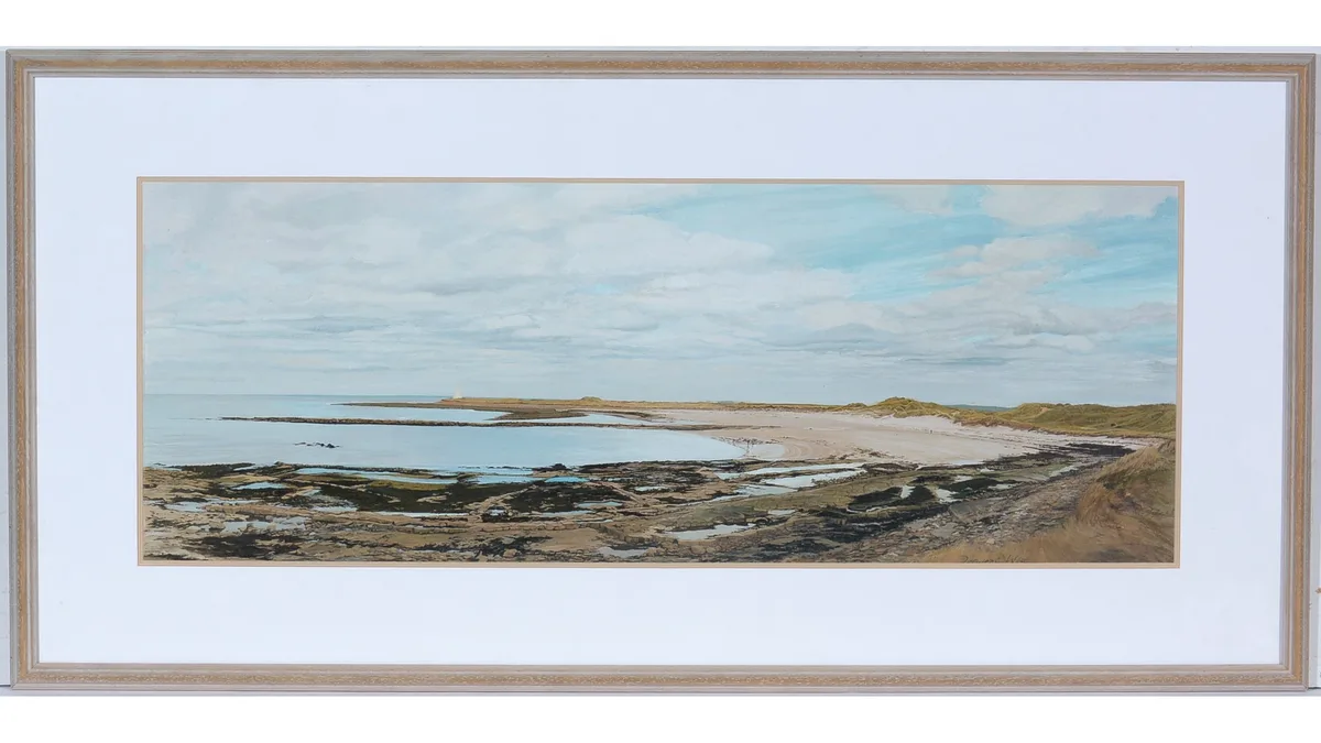 Derwent Wise, Sandon Bay, Holy Island, acrylic