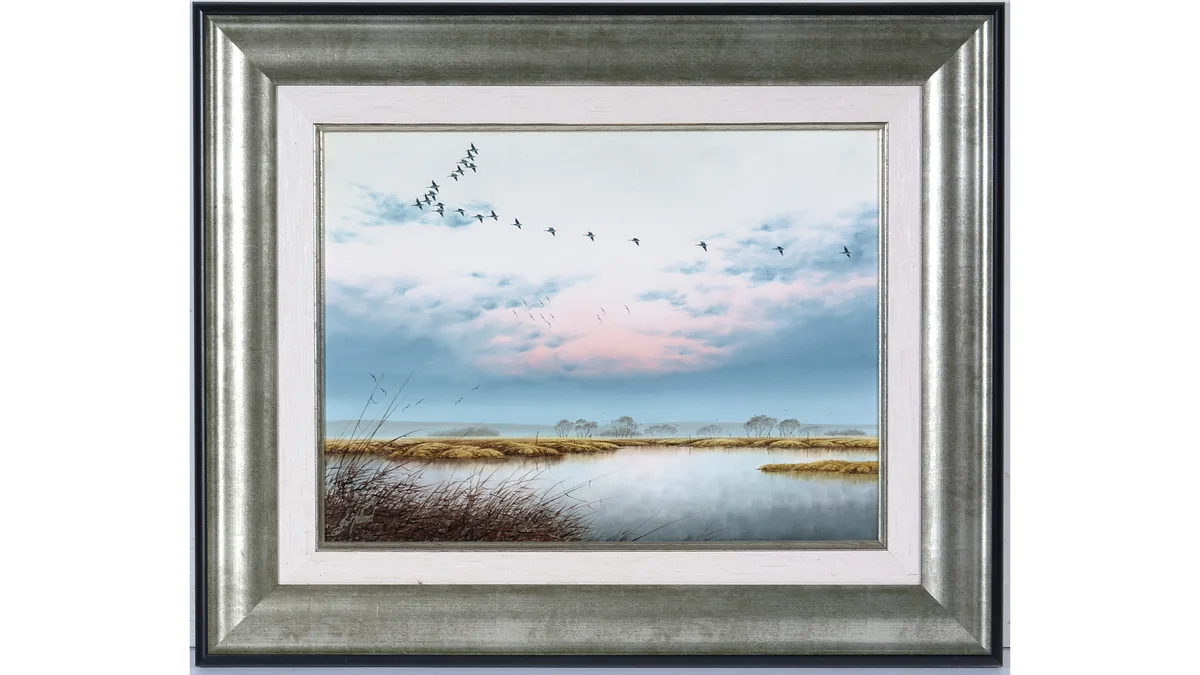 Jos Hilliard, High in the Evening Sky, oil on board