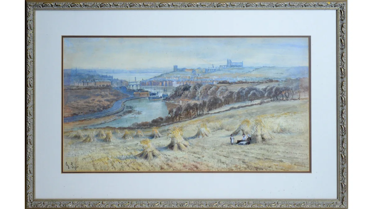 Whitby at Harvestime by John Syer Jr., watercolour, sold Dec 2022
