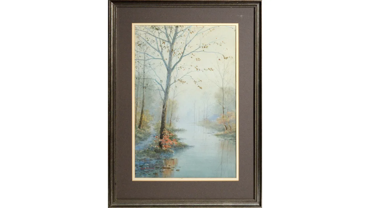 K. B. Takata, Misty Morning, Ukiyo-e watercolour