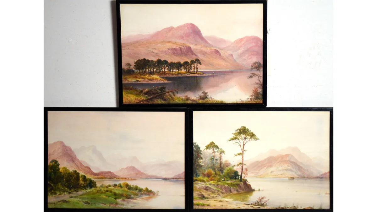 William John Baker, Three Lakeland Landscape Views, watercolour
