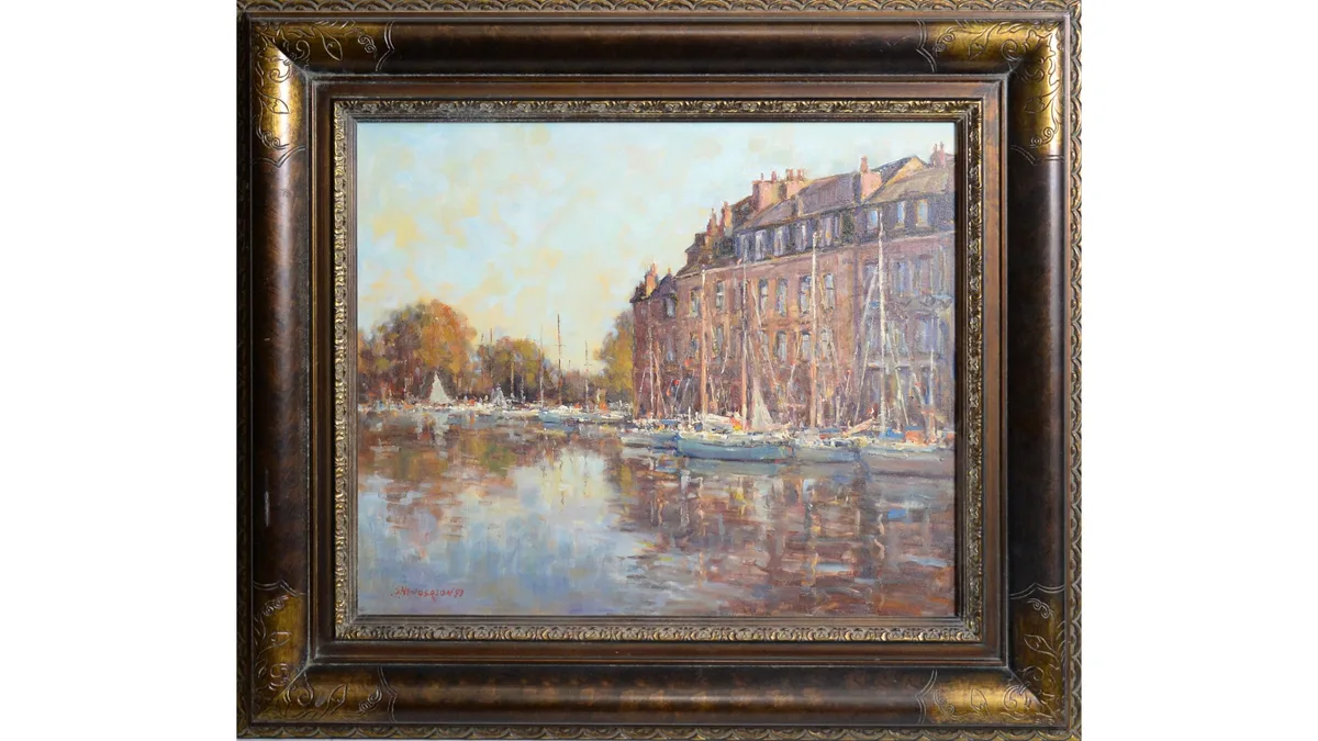 J. D. Henderson, The Harbour; Evening, oil on canvas