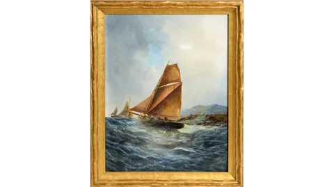 George Knight, Sea, Spray, and Sail, oil on board