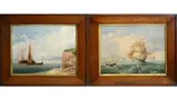 19th Century British School, A pair of Naive Marine Views
