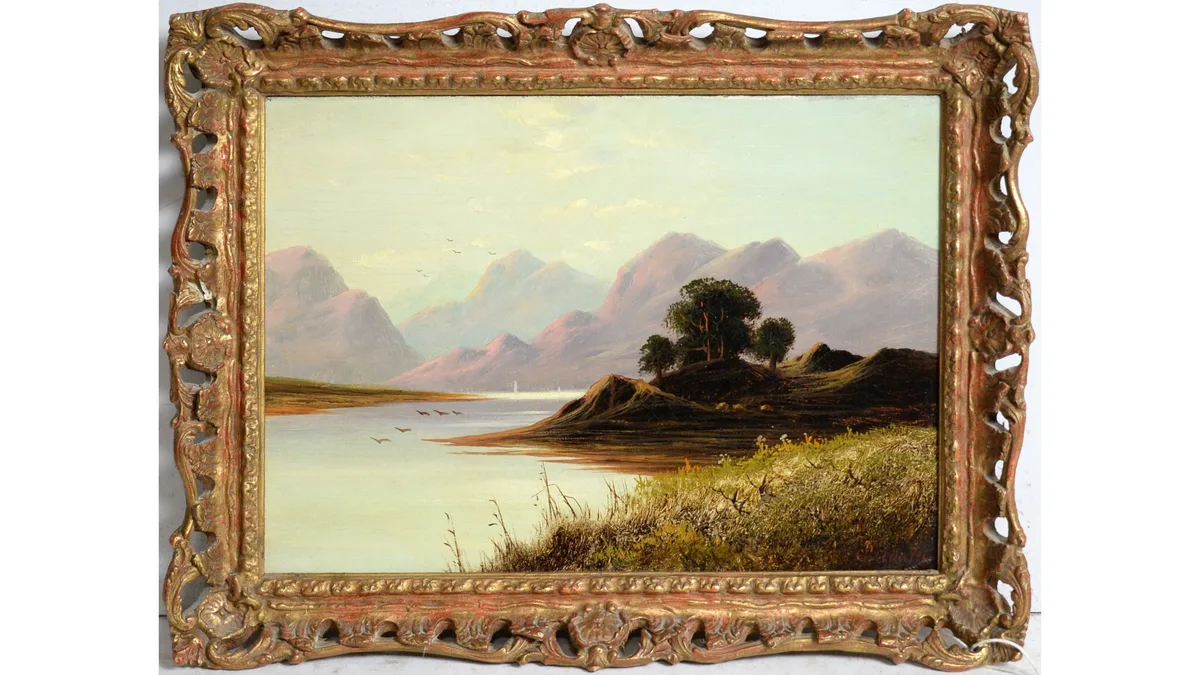 Charles Leslie, Tranquil Highland Landscape View, oil on canvas