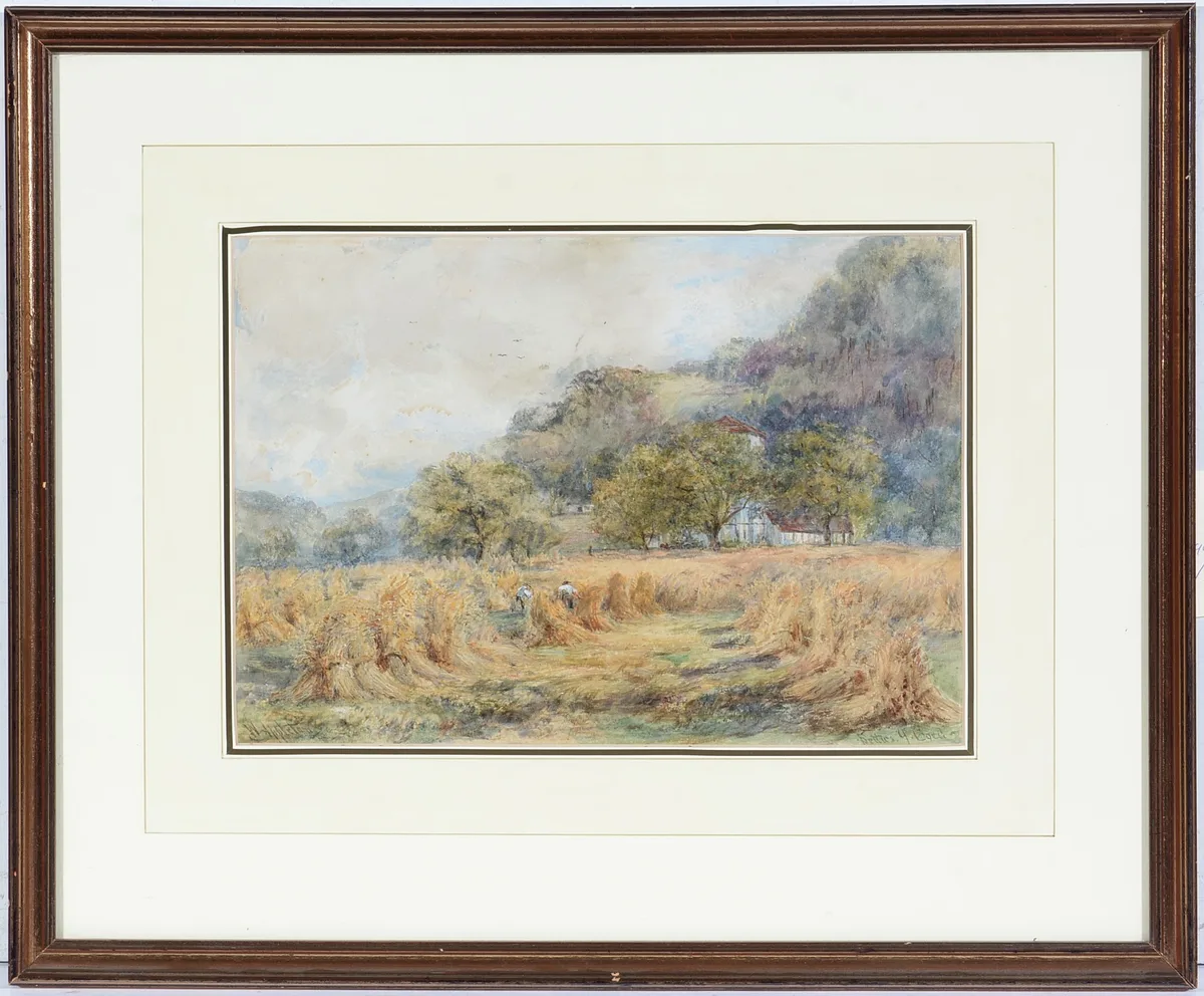 William Leithwood Appleton, Haygathering at Betws-y-Coed, Wales, watercolour