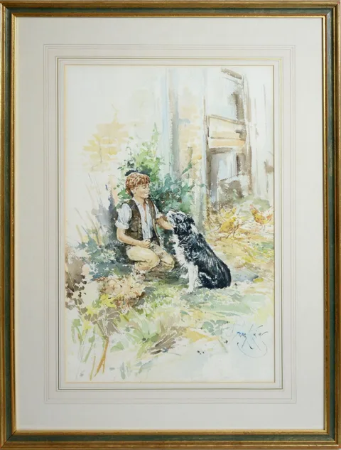 Gordon King, The Best of Friends, watercolour