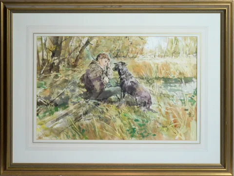 Gordon King, Faithful Companion, watercolour