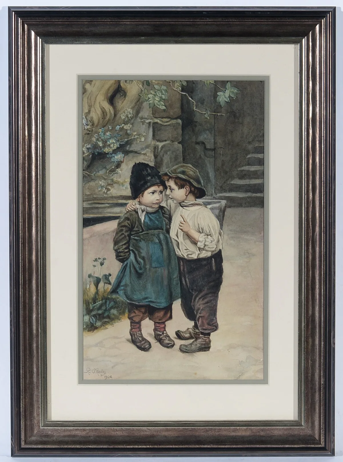 R. O'Reilly, I've Had an Idea"; Victorian Street Urchins, watercolour