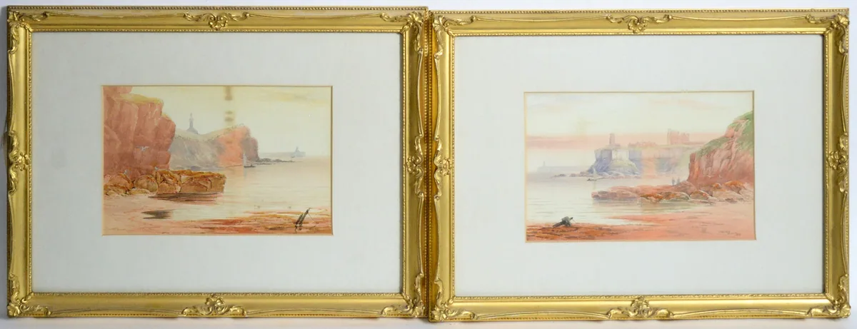 19th Century Views of Tynemouth by George Pelham Dixon, watercolour, sold Oct 2022