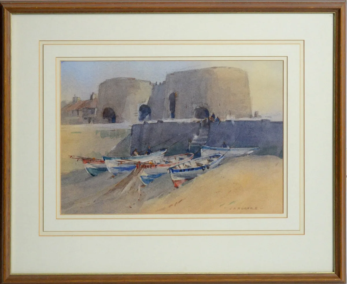 John Rogers, The Great Lime Kilns, Beadnell Harbour, Northumberland, watercolour