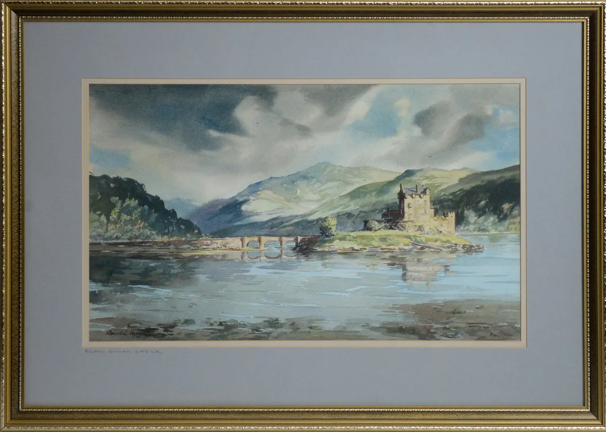 Ronald Moore, Eilean Donan Castle, watercolour