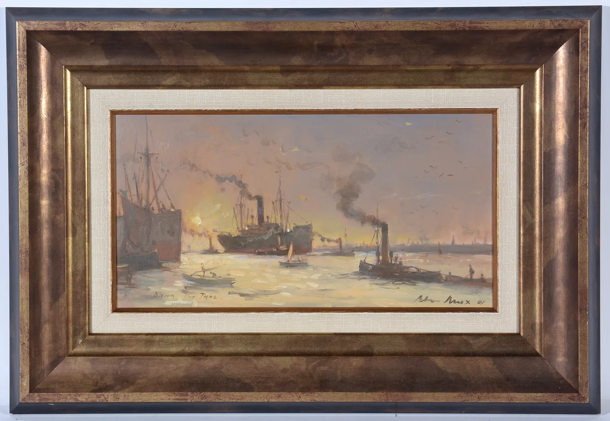 Cecil Peter Knox, Dusk on the Tyne, oil on board