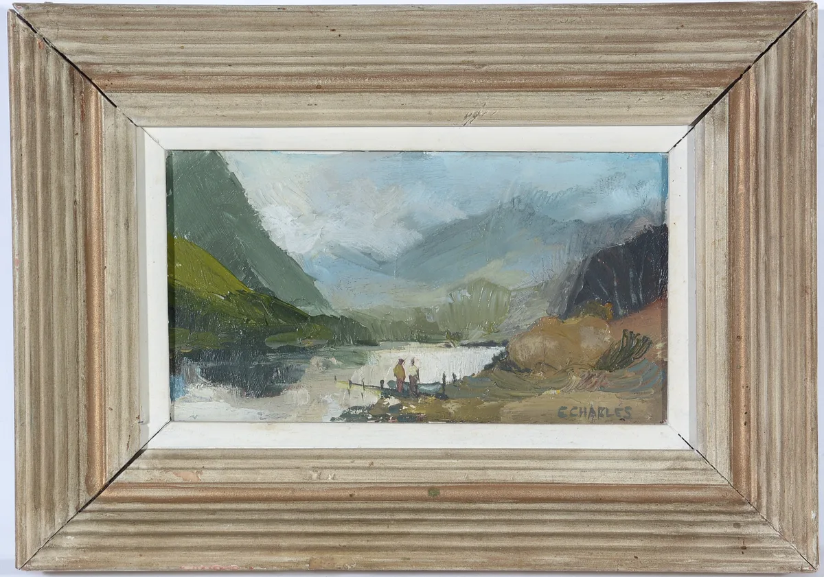 E. Charles, Ullswater in the Lake District, oil on board