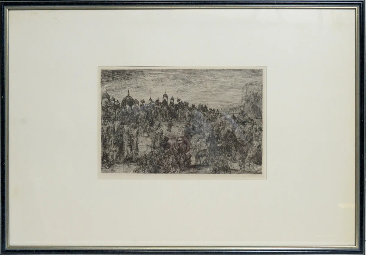 Marius Alexander Bauer, And the Earth Trembled, etching