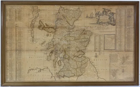 Thomas Bowles, 18th Century map of Scotland, the North of England, and Ireland, engraving, circa 1760