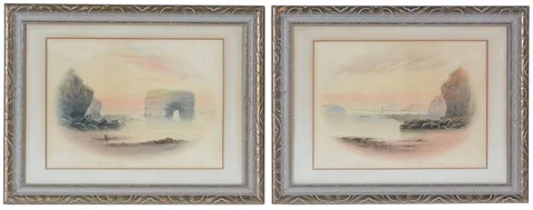Views of Marsden and Tynemouth by George Pelham Dixon, watercolour, sold Sep 2022