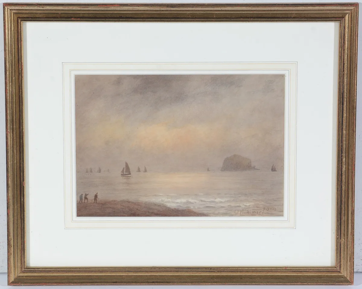 Reginald P. Phillimore, Edwardian Daybreak at the Coast, watercolour