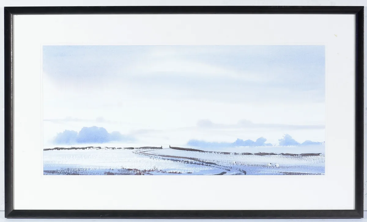 Matt Forster, Hexham Blanketed by Winter Snow, watercolour