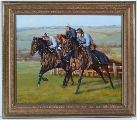 Graham Isom, Horse Racing Scene "The Gallops, oil