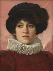 Charles Sprague Pearce, Portrait of a Woman, oil on canvas