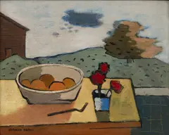 Herman Maril, At the Window, oil on canvasboard