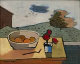 Herman Maril, At the Window, oil on canvasboard