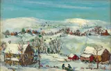 Walter Emerson Baum, Winter Scene, oil on board