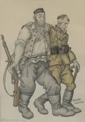 Arthur Szyk, Warsaw-September 1939, 1939, watercolor, ink and graphite on paper