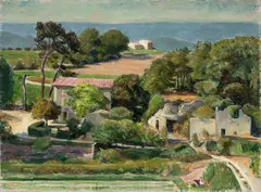 Maurice Grosser, Farm with Grotto: Bonnieux, 1979, oil on canvas