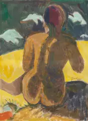 John D. Graham, Untitled (Tribute to Gauguin), 1926, oil, watercolor and graphite on paper
