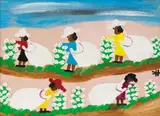 Clementine Hunter, Picking Cotton, oil on board