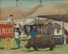 Paul Sample, Hippo, oil on canvas