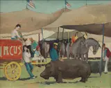 Paul Sample, Hippo, oil on canvas