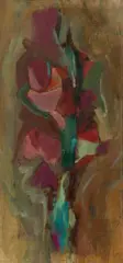 Earl Kerkam, Flowers, oil on canvasboard