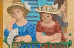Fletcher Martin, Three on a Balcony, 1967, acrylic on canvas