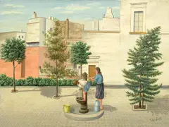 Pasquale, At the Fountain, oil on canvas