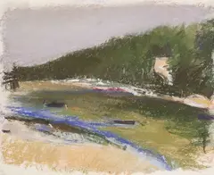 In Cundy's Harbor, ME by Wolf Kahn, 2000, pastel on paper, offered Nov 2024