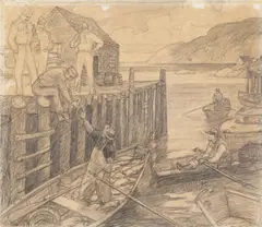 Have a "Coke" = How are things goin'? by N. C. Wyeth, 1944, graphite on paper, sold Nov 2024