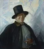 N. C. Wyeth, Self-portrait in Top Hat and Cape