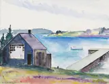 Ann Wyeth McCoy, Pa's Studio, circa 1930, watercolor and graphite on paper