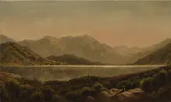 John Bunyan Bristol, View of Upper Ausable Lake, oil on canvas