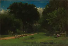 In the Greenwood by George Inness, circa 1865-67, oil on canvas, sold Nov 2024