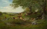 Arthur Fitzwilliam Tait, Herd of Deer Near a Forest Spring